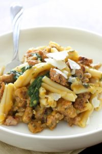 Pasta-with-Butternut-Sauce-Spicy-Sausage-and-Baby-Spinach-2